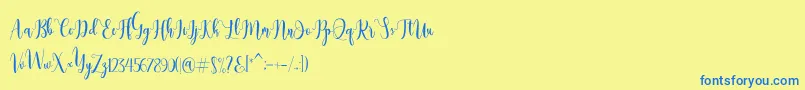 Dealove Script Demo Font – Blue Fonts on Yellow Background