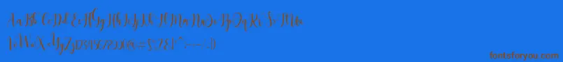 Dealove Script Demo Font – Brown Fonts on Blue Background