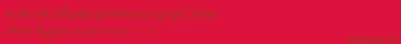 フォントDealove Script Demo – 赤い背景に茶色の文字