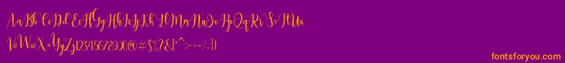 Dealove Script Demo Font – Orange Fonts on Purple Background