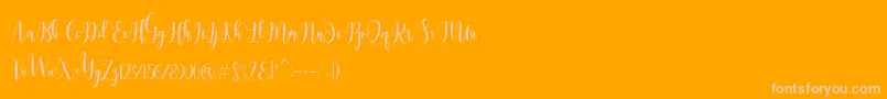 Dealove Script Demo Font – Pink Fonts on Orange Background