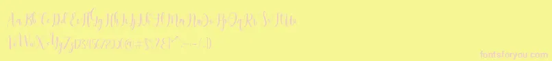 Dealove Script Demo-Schriftart – Rosa Schriften auf gelbem Hintergrund