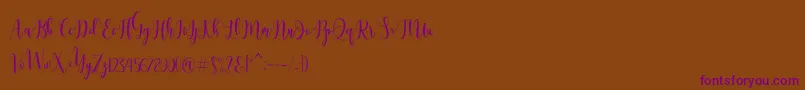 Dealove Script Demo Font – Purple Fonts on Brown Background