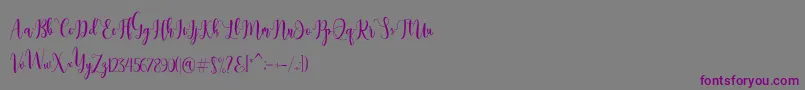 Dealove Script Demo-Schriftart – Violette Schriften auf grauem Hintergrund