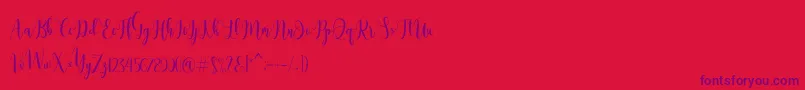 Шрифт Dealove Script Demo – фиолетовые шрифты на красном фоне