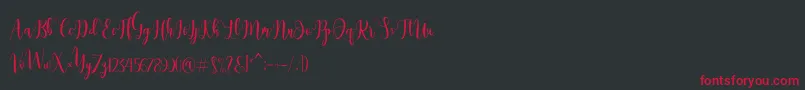 Dealove Script Demo Font – Red Fonts on Black Background
