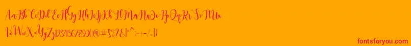 Dealove Script Demo Font – Red Fonts on Orange Background