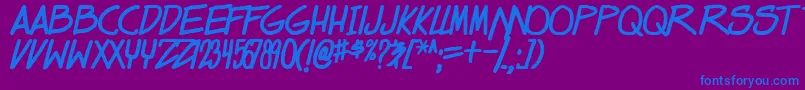 dealspinner tbs bold Font – Blue Fonts on Purple Background