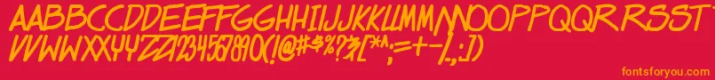dealspinner tbs bold Font – Orange Fonts on Red Background