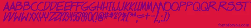 dealspinner tbs bold Font – Purple Fonts on Red Background