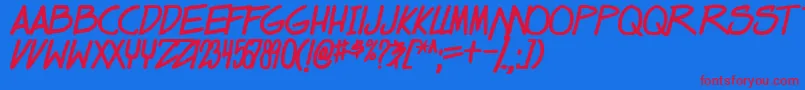 dealspinner tbs bold Font – Red Fonts on Blue Background