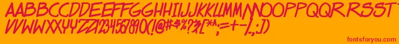 dealspinner tbs bold Font – Red Fonts on Orange Background