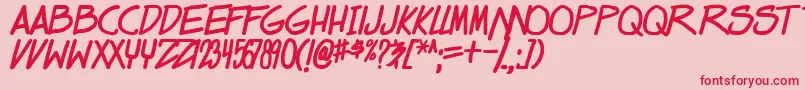 dealspinner tbs bold Font – Red Fonts on Pink Background