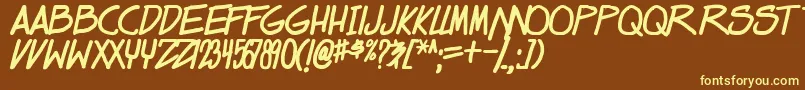 dealspinner tbs bold Font – Yellow Fonts on Brown Background