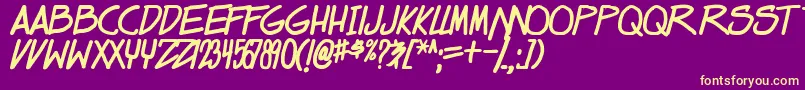 dealspinner tbs bold Font – Yellow Fonts on Purple Background