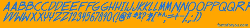 dealspinner tbs boldital Font – Blue Fonts on Orange Background