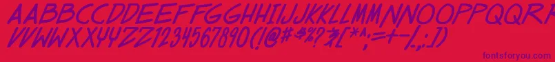 dealspinner tbs boldital Font – Purple Fonts on Red Background