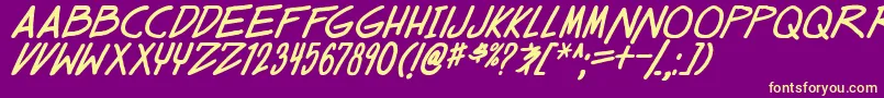 dealspinner tbs boldital Font – Yellow Fonts on Purple Background