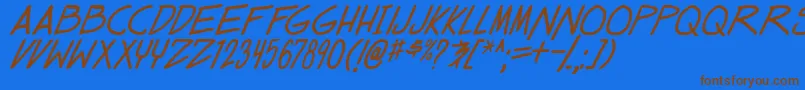 dealspinner tbs ital Font – Brown Fonts on Blue Background