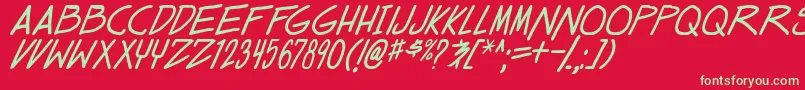 dealspinner tbs ital Font – Green Fonts on Red Background