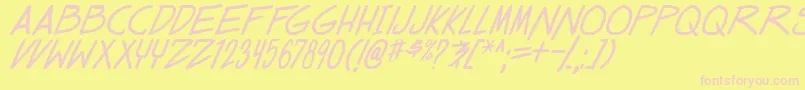 dealspinner tbs ital Font – Pink Fonts on Yellow Background