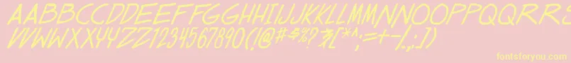 dealspinner tbs ital Font – Yellow Fonts on Pink Background