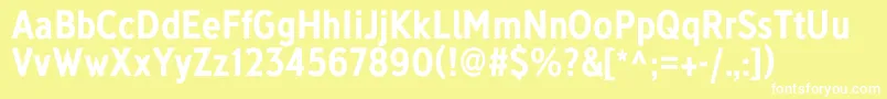 DeansgateCondensed Bold Font – White Fonts on Yellow Background