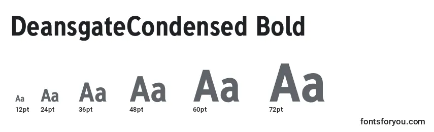 Размеры шрифта DeansgateCondensed Bold
