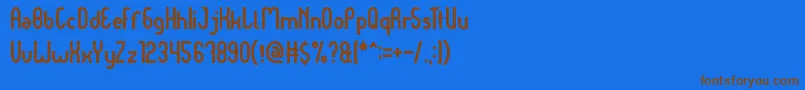 フォントDear Baby – 茶色の文字が青い背景にあります。