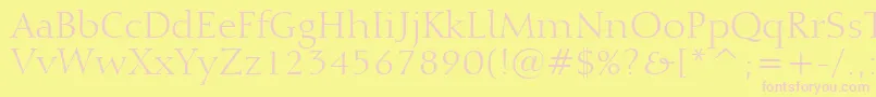 Calligraphic810Bt Font – Pink Fonts on Yellow Background