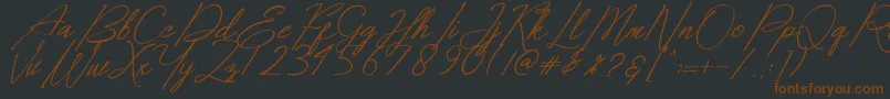 Dear Elisa Font – Brown Fonts on Black Background