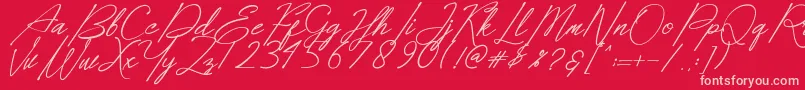 Dear Elisa Font – Pink Fonts on Red Background