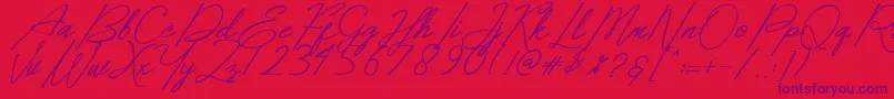 Dear Elisa Font – Purple Fonts on Red Background