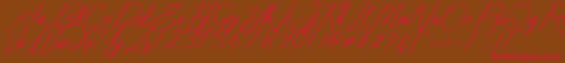 Dear Elisa Font – Red Fonts on Brown Background