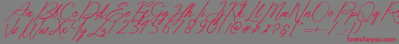 Dear Elisa Font – Red Fonts on Gray Background