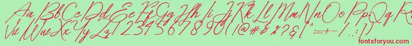 Dear Elisa Font – Red Fonts on Green Background