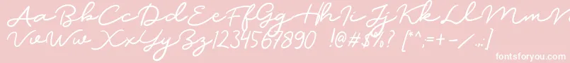 Dear Jane Font – White Fonts on Pink Background