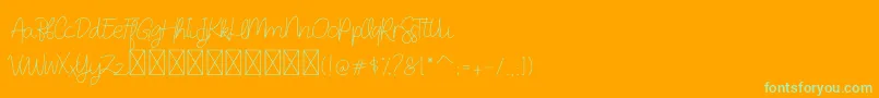 DearAudrey Script Font – Green Fonts on Orange Background