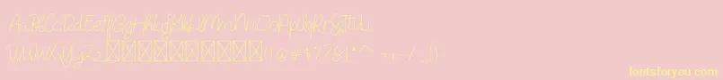 DearAudrey Script-Schriftart – Gelbe Schriften auf rosa Hintergrund