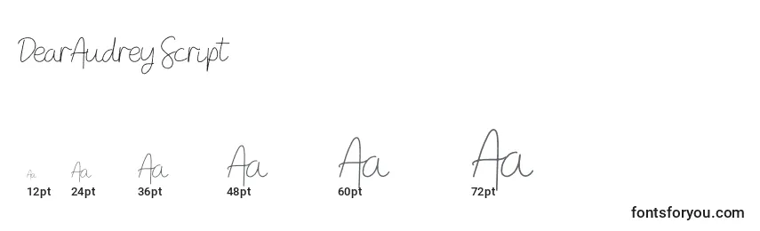 DearAudrey Script Font Sizes