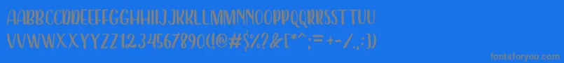 フォントDearday Sans – 青い背景に灰色の文字