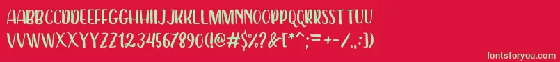 Dearday Sans Font – Green Fonts on Red Background