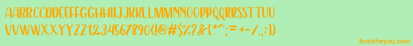 Dearday Sans Font – Orange Fonts on Green Background
