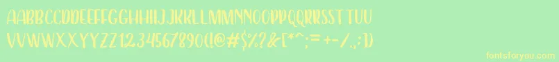 Dearday Sans Font – Yellow Fonts on Green Background