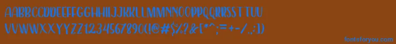 フォントDearday Sans – 茶色の背景に青い文字