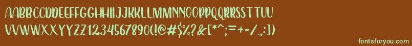 Шрифт Dearday Sans – зелёные шрифты на коричневом фоне