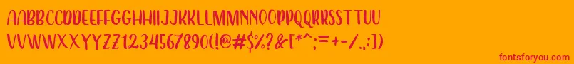 Dearday Sans Font – Red Fonts on Orange Background