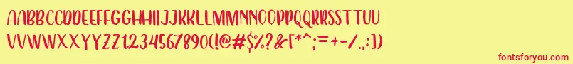 Dearday Sans-fontti – punaiset fontit keltaisella taustalla
