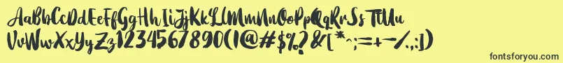 Dearday Script Font – Black Fonts on Yellow Background