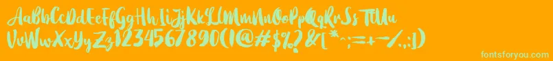 Dearday Script Font – Green Fonts on Orange Background